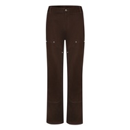 COFD Vintage American Trend Vibe กางเกงทํางานทรงเข้ารูปซักได้พร้อมเข่าคู่สําหรับวัยรุ่นสไตล์ลําลองตล