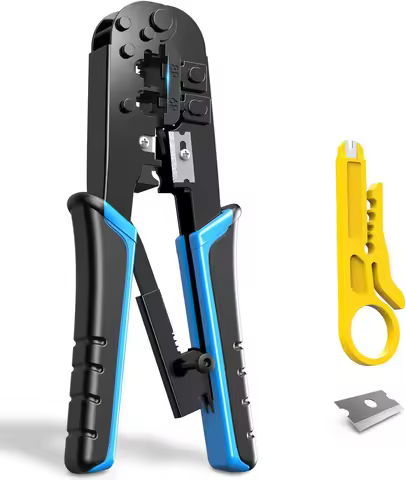 RJ45 Crimper RJ11 RJ45 Crimping Tool Ethernet Network LAN Cable Crimper Cutter Stripper Plier for 6P