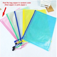 【READY STOCK】EverToner 12Pcs A4 Size Gridding Waterproof Zip Bag Zip File Document Bag Mesh File Fol