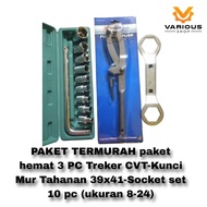 CVT Treker PACKAGE Clutch Retainer Clutch Nut Wrench 39x41 Socket wrench set 10 pcs 8-24mm