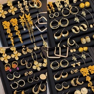 K9RL Silver Needle Vintage Round Flower Tassel Earrings for Women European and American Retro Metall