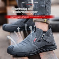 High-quality Safety Shoes Cowhide Safety Boots Men's Steel Toe-toe Work Shoes Anti-smashing Anti-puncture Anti-scalding Anti-slip Welding Work Shoes Steel Toe-toe-toe