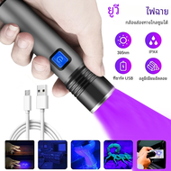 395nm UV ไฟฉาย Blacklight Zoomable USB ชาร์จแสง UV ไฟฉายอัลตราไวโอเลตสำหรับการตรวจจับปัสสาวะสัตว์เลี