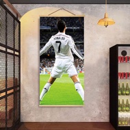 Football Star Wall Art Messi CR7 Poster Sticker Dormitory Bedroom Decorative Cloth World Cup Lottery