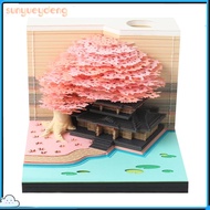 10TH ปฏิทินตั้งโต๊ะ3มิติปฏิทินชิ้น2025เวลาที่มีไฟ LED ฉีกออกไป3D กระดาษศิลปะแผ่นจดบันทึกสำหรับประติม