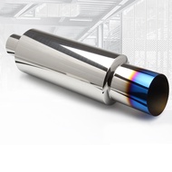 Universal Car Universal Exhaust Pipe Muffler 2 Inch in &amp 3 Inch Out Stainless Steel Muffler Blue 
