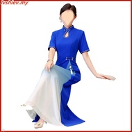 [M-5XL] Long Sleeve Long Cheongsam Dress Woman Plus Size Color Gradient Cheongsam Elegant Cheongsam 