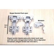 Spoon and minilatch hinge Set for push open cupboard