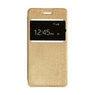 Aimi Untuk Samsung Galaxy E7 / E700 Flipshell / Flipcover / Sarung Case - Gold