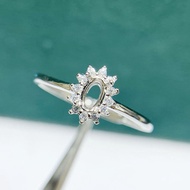 แหวนเงินแท้ S925 สำหรับผู้หญิง แหวนเปล่า แหวนทรงกลมแบบเปิด ไม่ต้องติดเพชร แหวนแฟชั่น เครื่องประดับเง