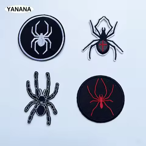 spider icon Patch Embroidery Patches For Clothing Animal Iron On Patches On Clothes Watermelon Stick