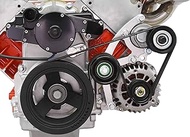 ICT Billet LS Camaro Low Mount Alternator Bracket for Electric Water Pump with Tensioner Compatible 