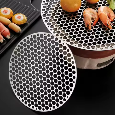 1pc 18/20/28cm Non-stick Stainless Steel Barbecue Net Tea Maker Charcoal Grill Bacon Drainer BBQ Hou