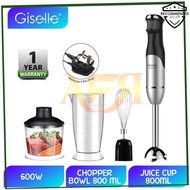 (MALAYSIA STOCK) Giselle Hand Blender Set with Malaysia Plug 600W Food Processor Blender & Whisk (KE