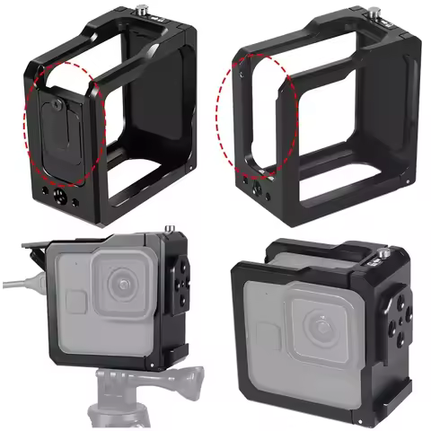 FEICHAO Camera Cage for GoPro Hero 11 Black Mini Action Sports Camera Protective Frame with Battery 