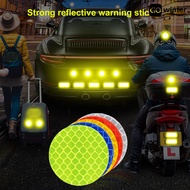 [GW]10Pcs Round Shape Reflective Decals Anti-fade Anti Scratch Plastic Reflective Sticker for Bike