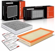 A-Premium 2-PC Engine & Cabin Air Filter with Activated Carbon Compatible with Ford Explorer/Police 