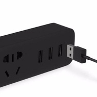 FGH ปลั๊กไฟ Hihome power strip รางปลั๊กอัจฉริยพร้อมช่องชาร์จ USB (สีดำ) (แถมหัวแปลง) เต้าเสียบกับฝาพ