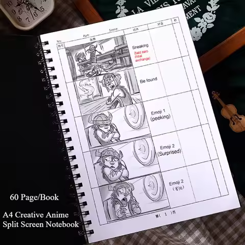 60 Page Anime Split Screen Notebook A4 Movie Student Creation Manga Drawing Book Manuscript Paper No