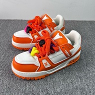 Louis Vuitton 路易威登 LV 白橙胖丁 Maxi 休閒鞋Trainer/41碼