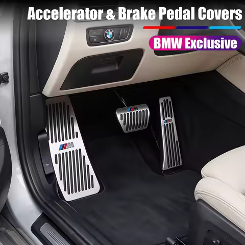Car Accelerator Brake Pedals Footrest Covers Accessories For BMW E90 G80 M3 G30 M5 F82 F83 F20 F21 G