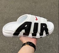 Nike Air More Uptempo Slide In White/black-varsity Red