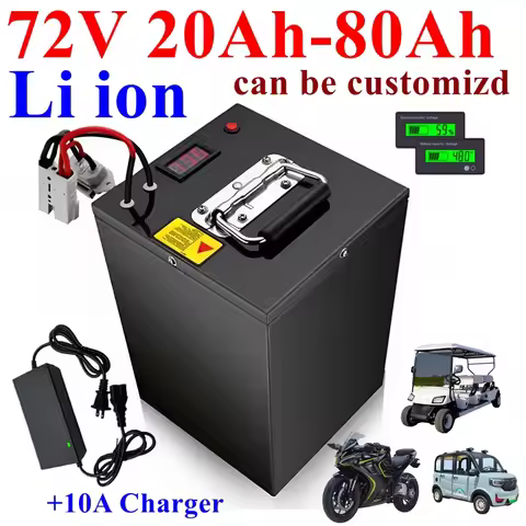 Lithium-ion Batterie 72V 20AH 30AH 40Ah 50AH 60AH 70AH 80Ah avec BMS pour moto voiture électrique pé