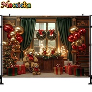 Giáng sinh phông chụp ảnh cửa sổ dễ thương Gấu Quà Tặng long lanh Cây giáng sinh trẻ em chân dung gi