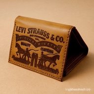 American genuine Levis Levi's 70% off Double Horse Short Wallet Men's Leather Wallet Iron Gift Box S