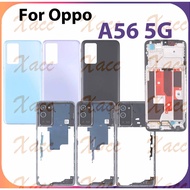 For OPPO A56 5G PFVM10 Battery Back Cover Full Set with Middle Frame Buttons Camera Lens Frame LCD F