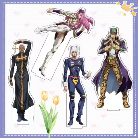15Cm Anime Acrylic Standing Sign for Steel Ball Run Narciso Anasui Enrico Pucci Jotaro Kujo Weather 
