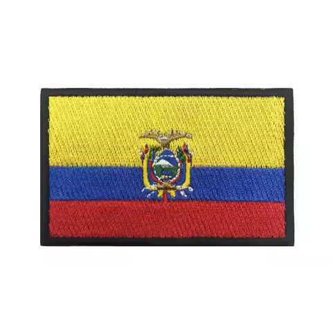 1PC Ecuadorian flag Ecuador Patch Stripes Badge Tags Chevrons Military Armband Iron On Or Hook Loop 