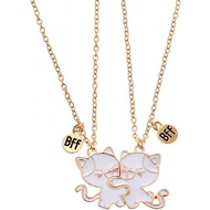 Friendship BFF Necklace for 2 Cat Matching Couples Necklace Choker Kitty Best Friends Necklaces for 