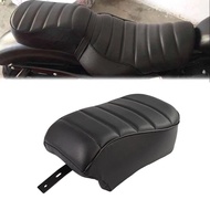 Motorcycle Black Leather Rear Passenger Seat Pillion Cushion For Harley Sportster Iron 883 XL883N 20