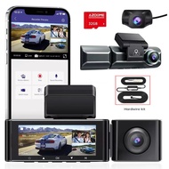 high quality AZDOME M550 3 Channel Dash Cam Front Inside Rear Three Way Car Dash Camera 4K+1080P Dual Channel With GPS WiFi IR Night Vision