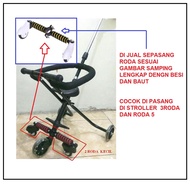 JUAL RODA PUTIH DEPAN STROLLER MICRO SEPEDA DORONG ANAK - 1SET WARNA PUTIH RODA ( TIDAK TERMASUK STR