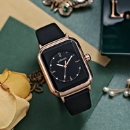 Square Women Watch Black Silicone Strap Watch Korean Fashion Waterproof Ladies Quartz Watch