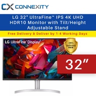 LG 32" UltraFine™ IPS 4K UHD HDR10 Monitor with Tilt/Height Adjustable Stand 32UN650K LG UHD Monitor