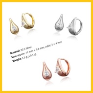 ML Korean Local Stock HAESOOL GME41 Tear Drop Gemstone Hoop Earring Available via ML Proxy Buy