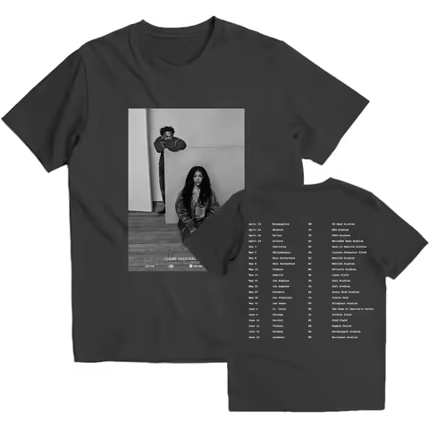 Kendrick Lamar X SZA GrandNational Tour 2025 Tshirts GNX Album Graphic Print T-shirt Cotton Summer S