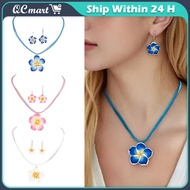 Egg Flower Earrings Necklaces Set Bohemia Pendant Flower Necklaces Earrings Bohemia Style