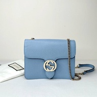 GUCCI 雙G金屬扣牛皮風琴包