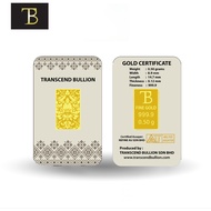 Transcend Bullion 0.50gm 999.9 Malaysia Traditional Batik Pure Gold Bar