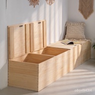 Good productTatami Wooden Box Solid Wood Stitching Bed Box Combination Windows and Cabinets Platform Bed Widened Storage