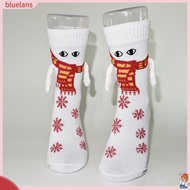   Cute Christmas Couple Socks Couple Socks with Built-in Magnets Fun Magnetic Couple Socks Christmas Gift Soft Comfortable Hold Hands Design Elastic Socks