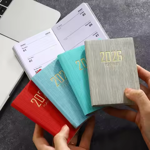 2026 A7 Planner Book Mini Portable 64 Sheets 128 Page Agenda Book English Version Thin Design Pocket
