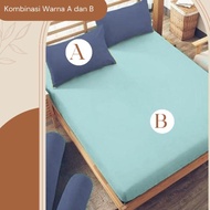 TwoTone Bedsheet Combination Bedsheet 90x200 120x200 160x200 180x200 Minimalist Aesthetic Mix Match 