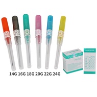 50PCS Sterile Piercing Needle Disposable I.V. Catheter Cannula Ear Nose Septum Navel PIERC Needles S