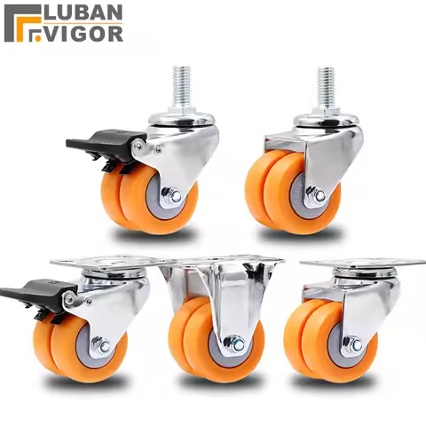 Double row nylon casters with double wheels High load-bearing industrial wheels wear-resistant 1.5in