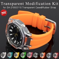 Luxury Transparent Modification Kit for Casioak GA-2100 GA-2110 PC Case GA-B2100 Rubber Strap Cover 